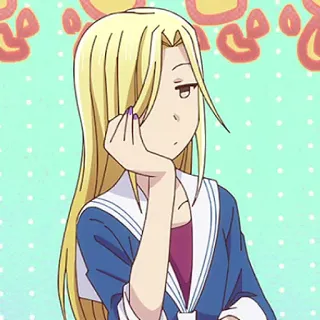 ☀️ anime, girl, blonde hair, bored, cute telegram sticker