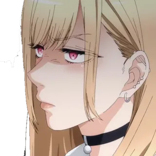😒 Marin Kitagawa My Dress-Up Darling Anime, Gadis, Marin Kitagawa, My Dress-Up Darling, Ekspresi, Rambut Pirang telegram sticker