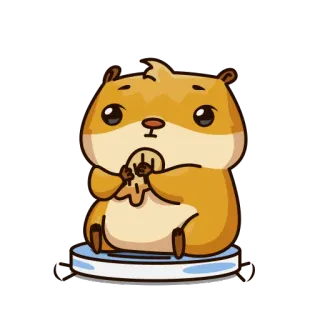☹️ Hamster, süß, Tier, Nagetier, Cartoon, Pizza telegram sticker