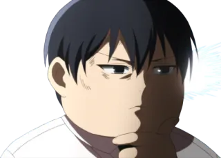🤔 anime, manga, myślenie, postać, portret telegram sticker