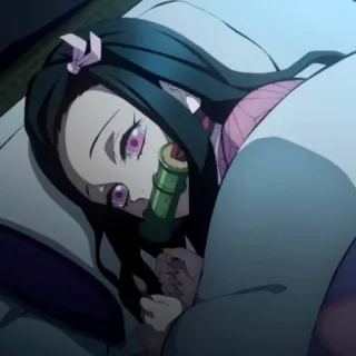 💗 Nezuko Kamado Demon Slayer Anime, Manga, Demon Slayer, Nezuko, Nezuko Kamado, carino, sdraiato whatsapp sticker