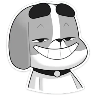 😁 dog, cartoon, sticker, animal, smirk, canine telegram sticker