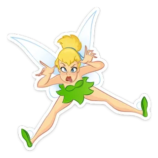 😛 Tinkerbell fairy, cartoon, disney, fantasy, pixie, wings telegram sticker