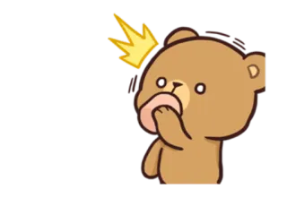 😧 urso, chocado, desenho animado, adesivo, fofo telegram sticker
