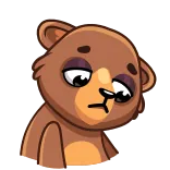 😔 ours, animal, dessin animé, triste, mignon, emoji whatsapp sticker