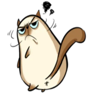 😠 gato, gruñón, dibujo animado, animal, pegatina telegram sticker