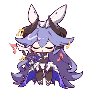 🎻 chibi, anime, music notes, cute, cartoon telegram sticker