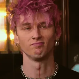 🥥 Machine Gun Kelly musicien, célébrité, cheveux roses, Machine Gun Kelly, rappeur, artiste telegram sticker
