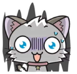 😱 gato, desenho animado, fofo, emoji, adesivo, animal whatsapp sticker