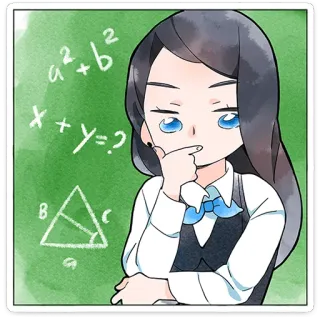 🤔 wiskunde, leraar, school, onderwijs, denken telegram sticker
