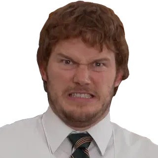 😤 Andy Dwyer Parks and Recreation クリス・プラット, 怒り, 面白い, パークス・アンド・レクリエーション, テレビ番組, コメディ, アンディ・ドワイヤー telegram sticker