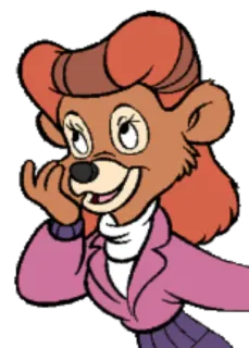 ☺️ Rebecca Cunningham TaleSpin Rebecca Cunningham, Käpt'n Balu und seine tollkühne Crew, Disney, Zeichentrick, Bär telegram sticker