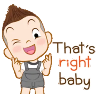 😜 That's right baby dibujo animado, niño, lindo, positivo, bebé whatsapp sticker