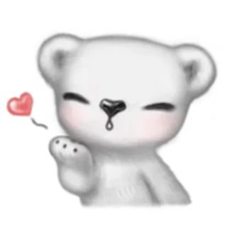 💋 oso, lindo, kawaii, amor, corazón, animal, pegatina telegram sticker