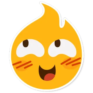 ☺️ emoji, fire, flame, cartoon, kawaii, cute whatsapp sticker