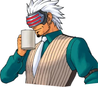 ☕ Godot Ace Attorney Godot, Ace Attorney, Video game, Personagem, Café whatsapp sticker