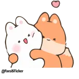 😍 @taruSticker cartoon, fox, rabbit, cute, hug, animals whatsapp sticker