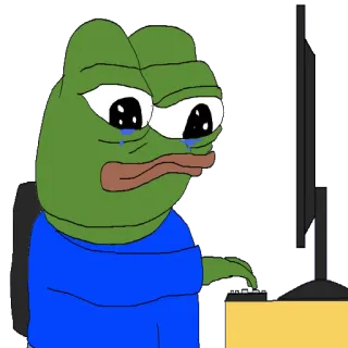 😐 Pepe the Frog ペペ, カエル, ミーム, 悲しい, 泣く telegram sticker