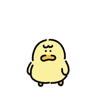💬 pato, fofo, desenho animado, animal, amarelo, adesivo whatsapp sticker
