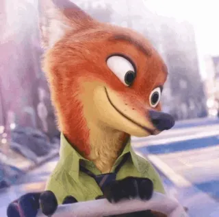 🦊 Nick Wilde Zootopia Fuchs, Anthropomorph, Animiert, Cartoon, Charakter, Tier telegram sticker