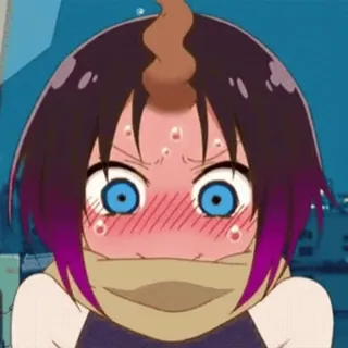 😳 Elma Miss Kobayashi's Dragon Maid Anime, Dragón, Lindo, Elma, Miss Kobayashi's Dragon Maid, Sonrojo, Avergonzado whatsapp sticker