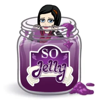 😒 SO Jelly ゼリー, 嫉妬, Bitmoji, 可愛い, 漫画, 紫 telegram sticker