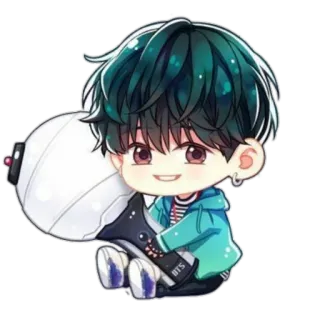 😌 BTS kpop, idol, cartoon, cute, fanart, music, bts whatsapp sticker