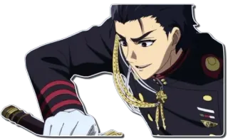 😈 Anime, Militär, Schwert, Uniform, Charakter telegram sticker