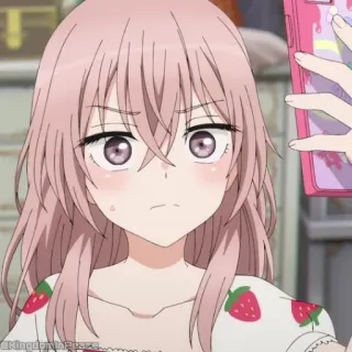 💓 Marin Kitagawa My Dress-Up Darling อนิเมะ, ผู้หญิง, น่ารัก, ผมสีชมพู, Marin Kitagawa, My Dress-Up Darling telegram sticker