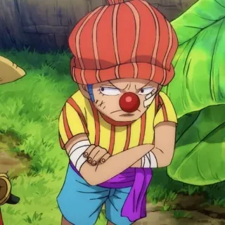 🤡 Buggy One Piece アニメ, マンガ, バギー, ワンピース, 海賊, ピエロ telegram sticker