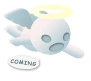 🤗 COMING 천사, 커밍쑨, 후광, 스티커 telegram sticker