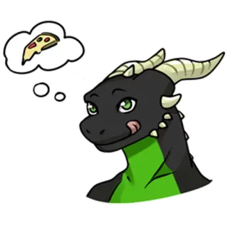 🍕 dragon, pizza, nourriture, fantaisie, mignon, dessin animé telegram sticker