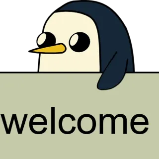🐧 welcome pinguin, willkommen, cartoon telegram sticker