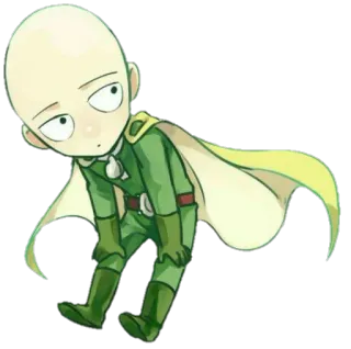 😶 Saitama One-Punch Man Сайтама, Ванпанчмен, Аниме, Манга, Супергерой, лысый, Чиби whatsapp sticker