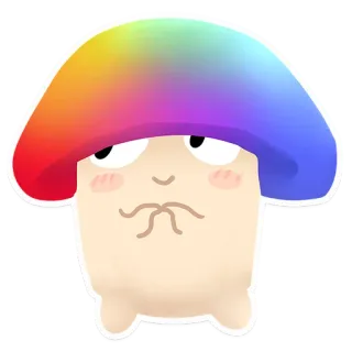 ☺️ nấm, cầu vồng, dễ thương, kawaii, nhãn dán, nấm, phim hoạt hình telegram sticker