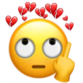 🙄 이모티콘, 가운데 손가락, 불쾌한, 상심 whatsapp sticker