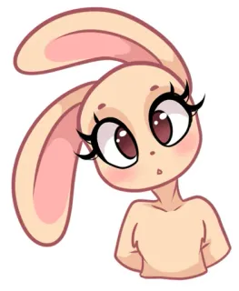 😳 토끼, 만화, 동물, 귀여운, 캐릭터, 귀 telegram sticker