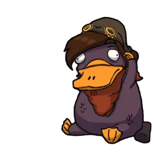 🌝 cartoon, platypus, animal, funny, steampunk, character telegram sticker