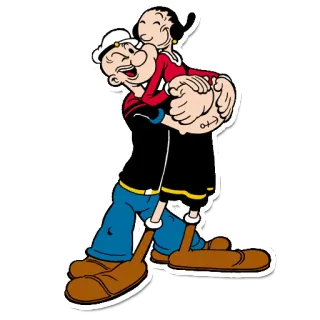 ❤ Popeye desenho animado, clássico, Olive Oyl, história em quadrinhos, Popeye telegram sticker