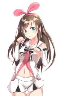 😺 ragazza anime, orecchie da coniglio, kawaii, carino, cartone animato, personaggio telegram sticker