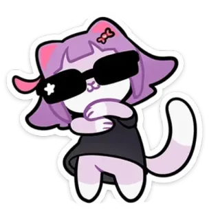 😎 mèo, kính râm, hoạt hình, ngầu, vui nhộn, nhân vật whatsapp sticker