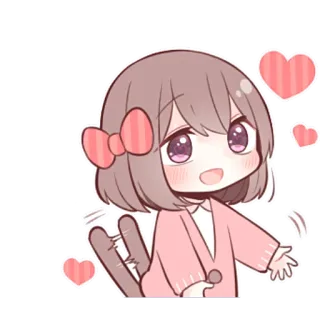 😏 chibi, kawaii, anime, heart, cute, girl telegram sticker