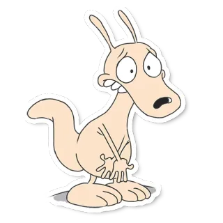 😳 Rocko Rocko's Modern Life мультфильм, Рокко, Валлаби, Nickelodeon, наклейка telegram sticker