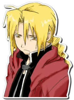 😞 Edward Elric Fullmetal Alchemist อนิเมะ, มังงะ, แขนกลคนแปรธาตุ, เอ็ดเวิร์ด เอลริค, การ์ตูน, ตัวละคร telegram sticker