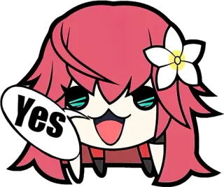 👍 Yes Anime, Kreskówka, Pozytywne, Meme telegram sticker