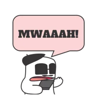 😫 MWAAAH! 만화, 키스, 쪽, 텍스트, 말풍선, 선글라스 telegram sticker