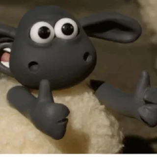 🐑 Shaun the Sheep mouton, dessin animé, animation en pâte à modeler, Shaun telegram sticker