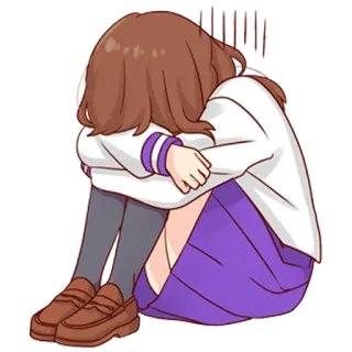 😨 triste, anime, pleurer, fille, seule telegram sticker