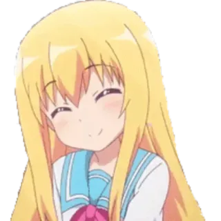 😊 anime, girl, cartoon, smile, cute, blonde telegram sticker