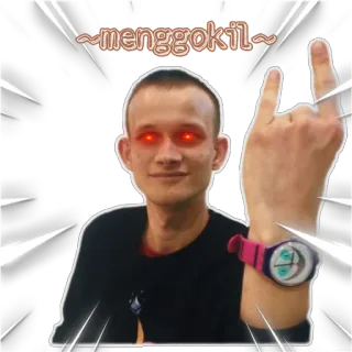 🤘 menggokil offensive, gesture, funny, red eyes telegram sticker
